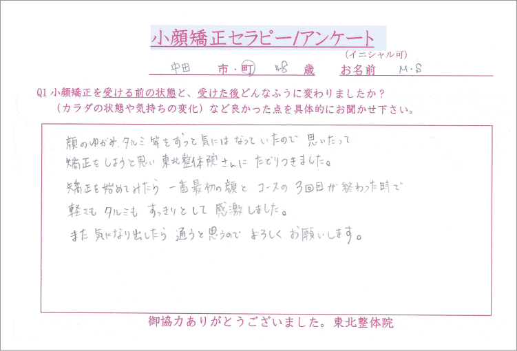 登米市 小顔矯正