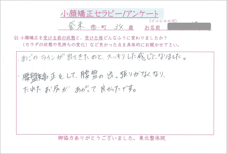 登米市 小顔矯正